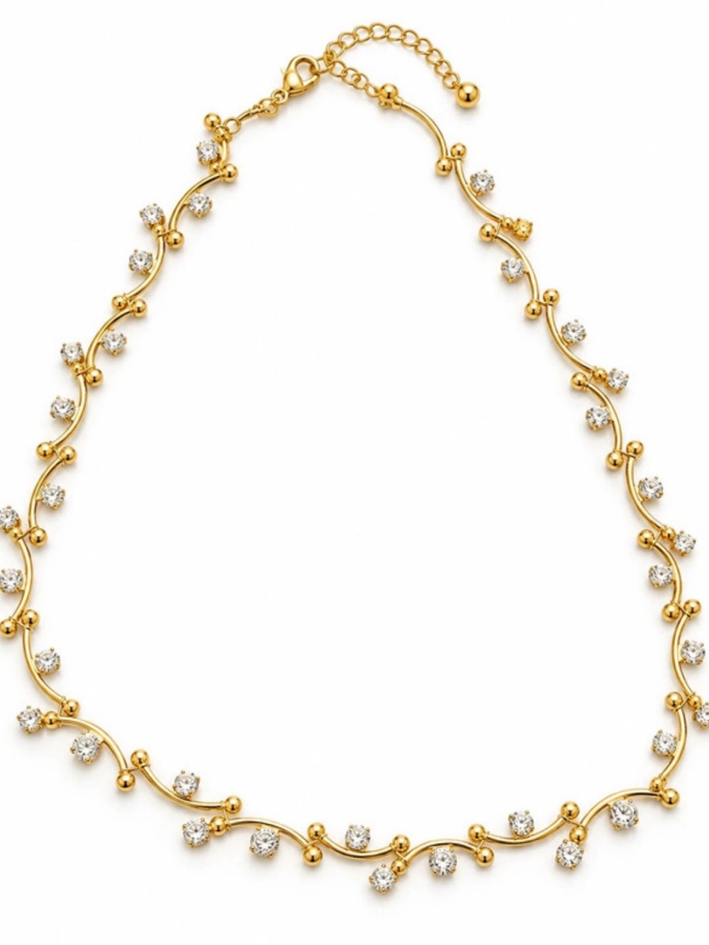 Vintage Monet Gold Tone Crystal Vine Necklace (still has tag)